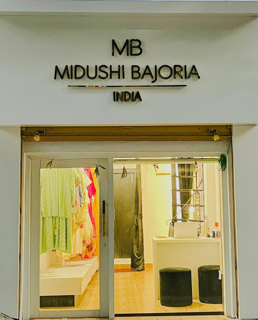 Designer bridal lehenga by Midushi Bajoria Label